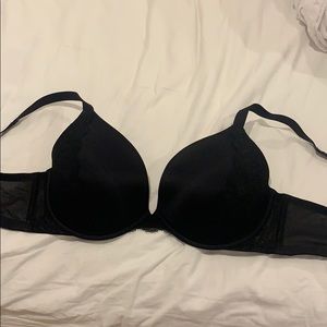 Lined black lace bra
